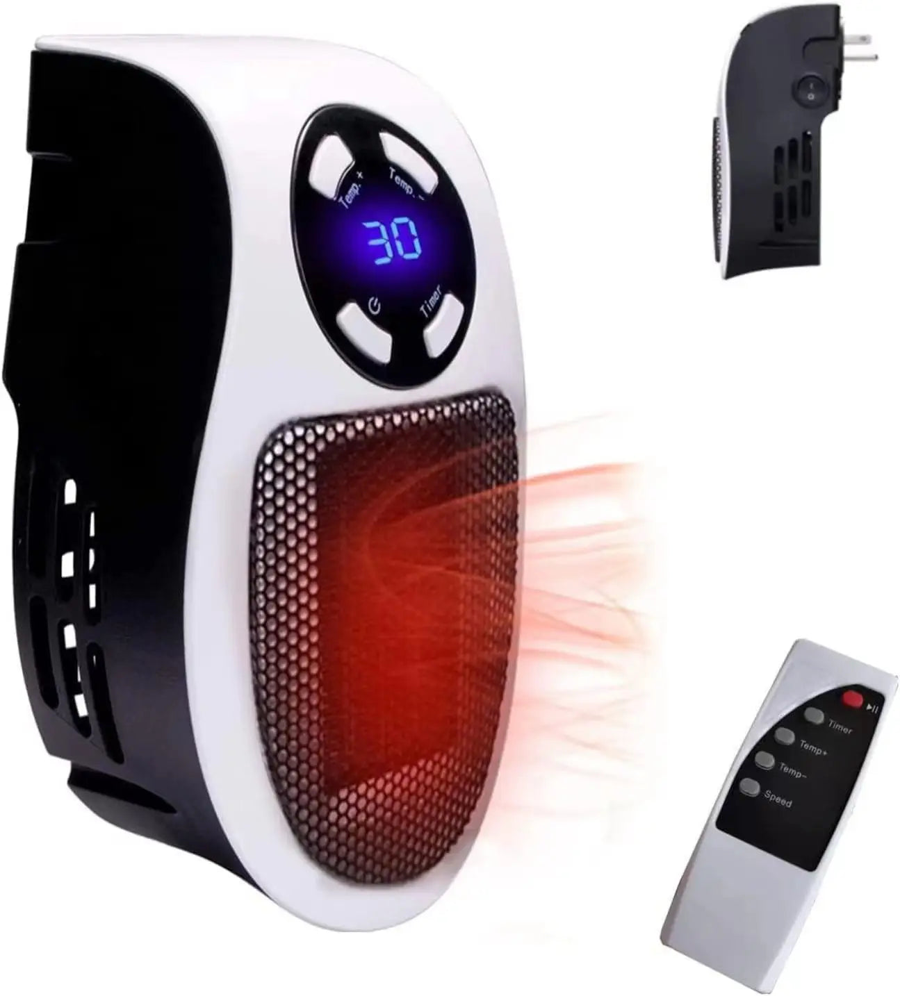 Plug In Portable Electric Heater Mini Radiator Wall Room Heater Remote Control Home Appliance Hand Warmer Machine 500W
