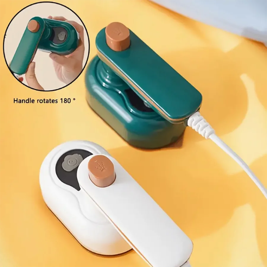 Mini Portable Steam Iron | Travel Garment Steamer for Home & Dorm| 180° Rotatable Handle