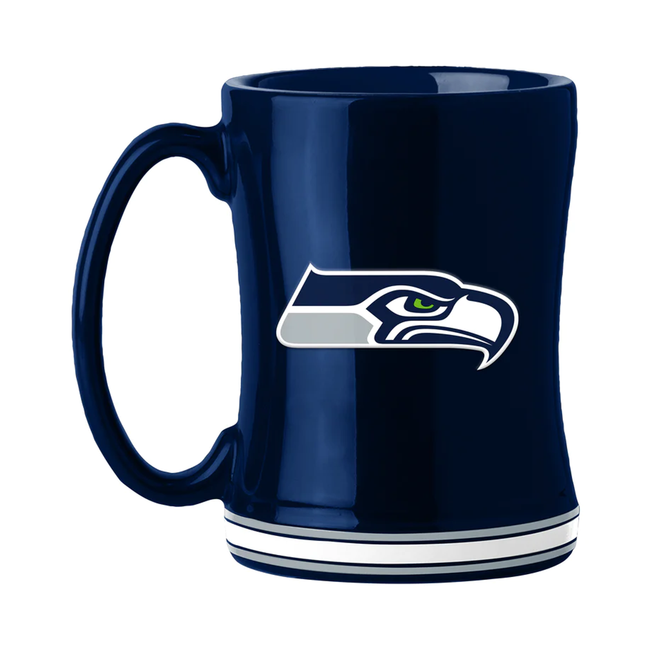 Seattle Seahawks Coffee Mug 14Oz Sculpted Relief Team Color