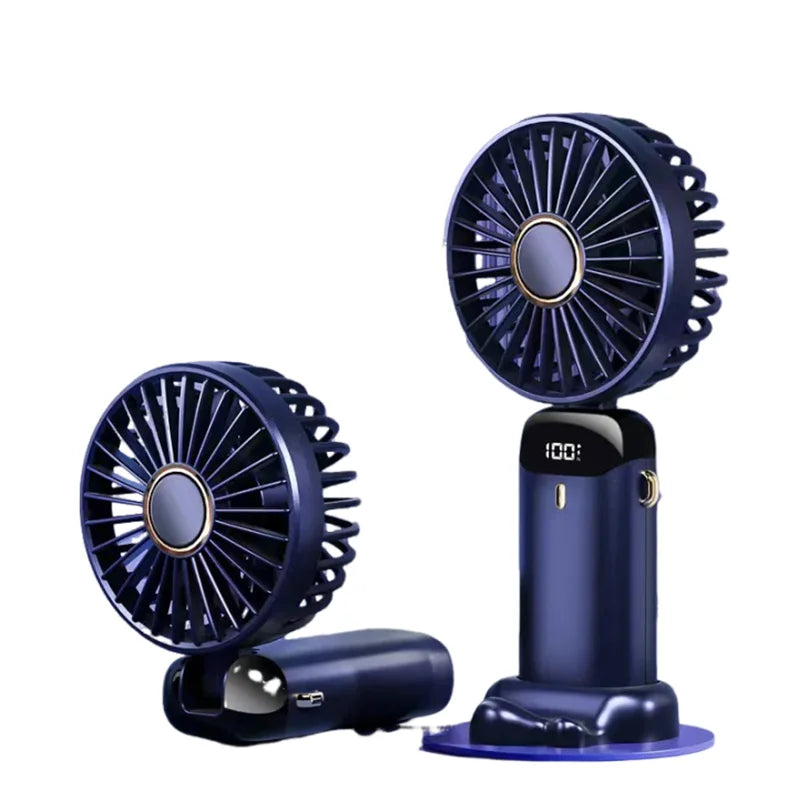 Digital  Display USB Handheld Mini Fan Portable  Office Student Desktop Silent  Foldable Small Fan Multi-Speed Adjustment