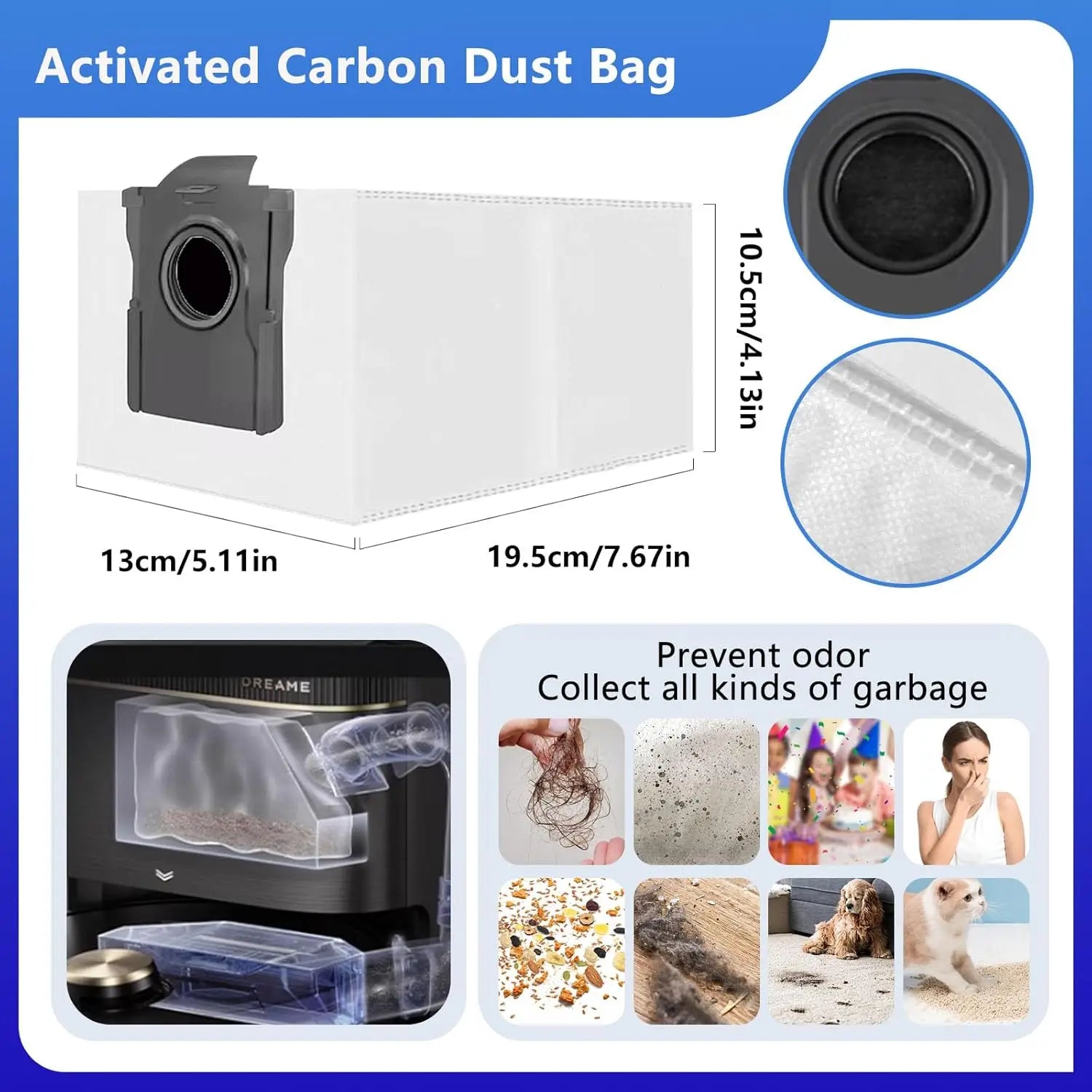 Dreame X40 Ultra / X40 Pro  Robot Vacuum Cleaner Accessories Main Side Brush Mop Cloth Hepa Filter Dust Bag Spare Parts