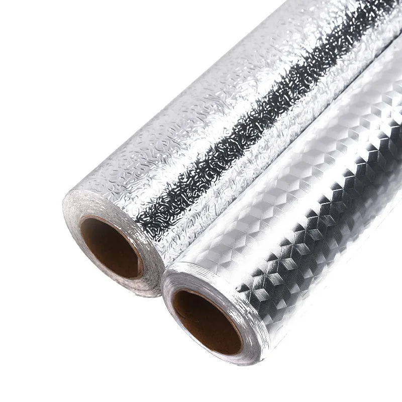 metal brushed silver wall sticker stainless steel kitchen living room refrigerator countertop adhesive wallpaper