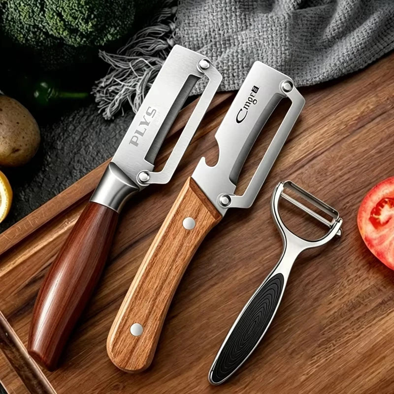 Stainless Steel Peeler for Peeling and Slicing Fruits and Vegetables Multifunctional Vegetable Peeler Kitchen Scraping Tools