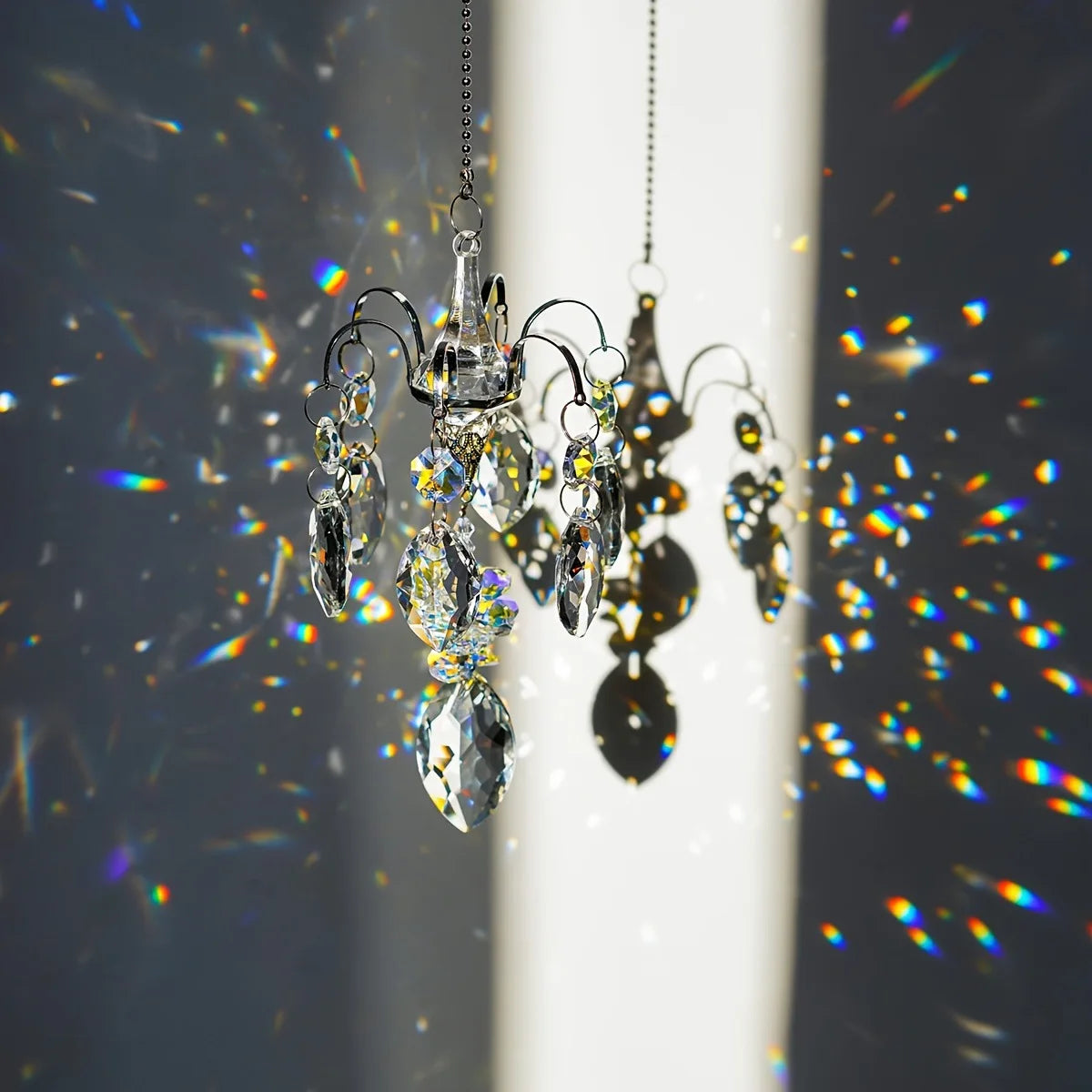 Crystal Sun Catcher Hanging Crystal Glass Suncatcher Rainbow Prism Suncatchers Window Balcony Garden Outdoor Crystal Decoration