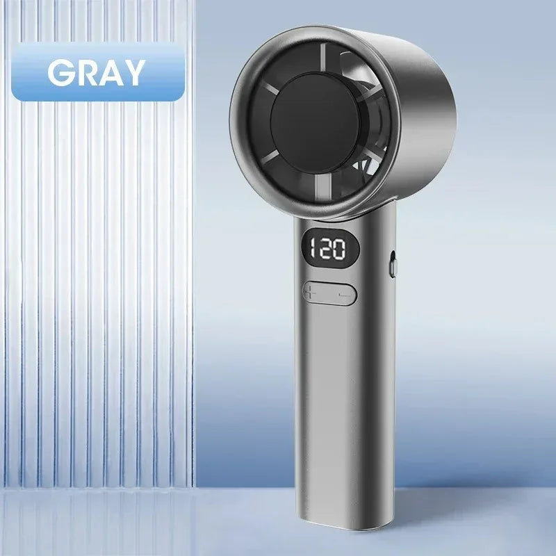 Mini Handheld Fan Portable Personal Highspeed Fans With Power Display USB Rechargeable 120 Wind Speeds Mini Handheld Fan