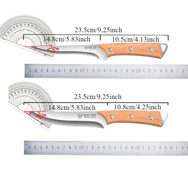 Professional forging bone removal and slicing knife set, kitchen knife with wooden handle, meat cutting knife with blade sheath
