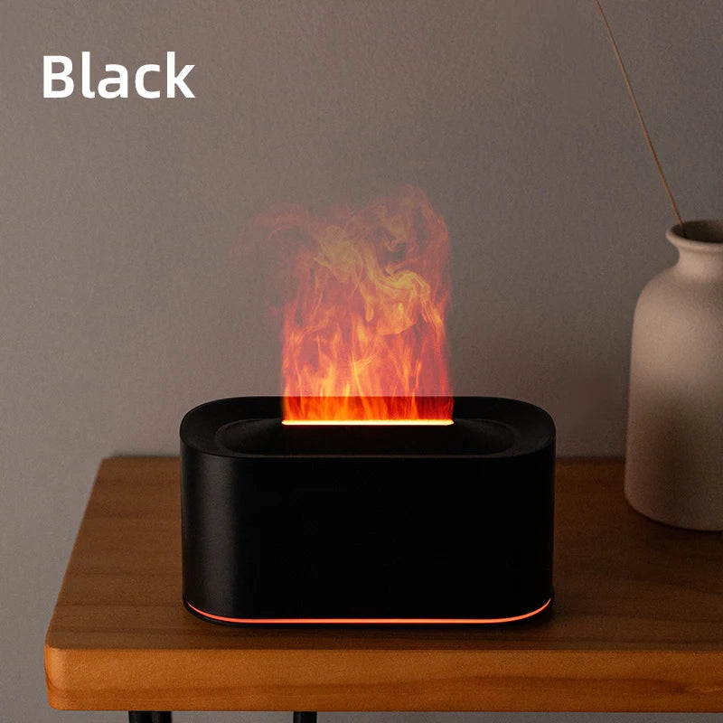 Flame Aromatherapy Machine Colorful Light Atomization Delicate Desktop Atmosphere Light Suitable for Office Bedroom Living Room