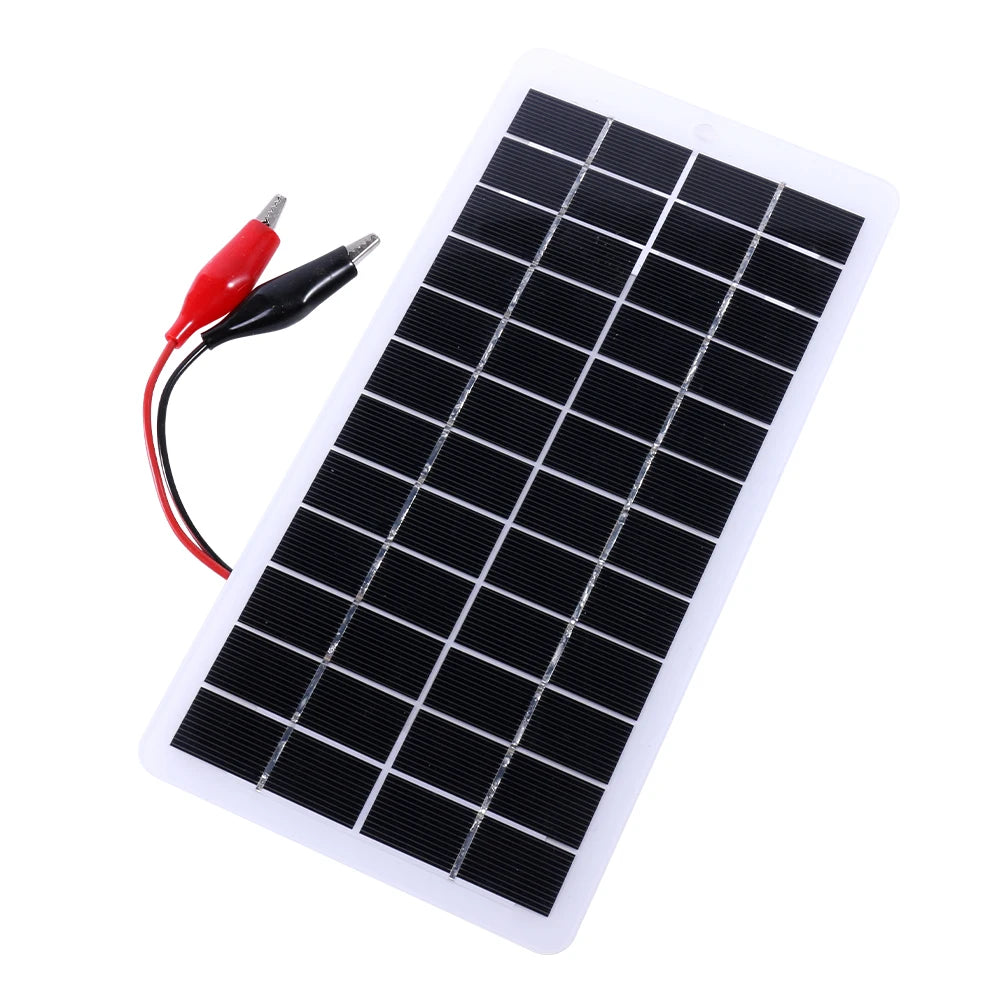 10W Cells Power Bank with Carabiner 12V Solar Power Charger Polysilicon Solar Charger Plate Portable for Outdoor Lamp Pump