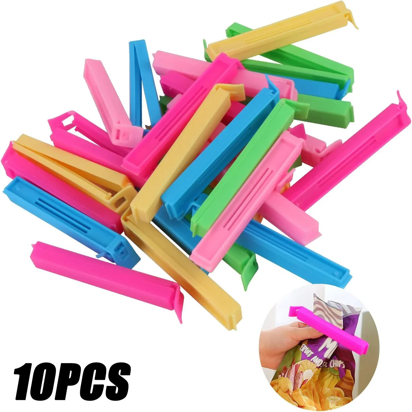 10/5PCS Portable Kitchen Storage Food Snack Seal Sealing Bag Clips Sealer Clamp Plastic Tool Kitchen Accessories Food Bag Clips