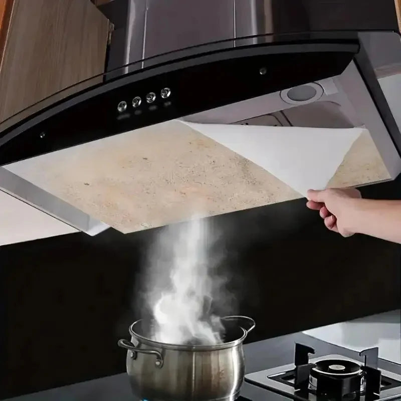 12pcs Disposable Hood Oil Filter Paper Non-woven Cooker Hood Extractor Fan Filter Kitchen Hood Grease Anti Oil Cotton