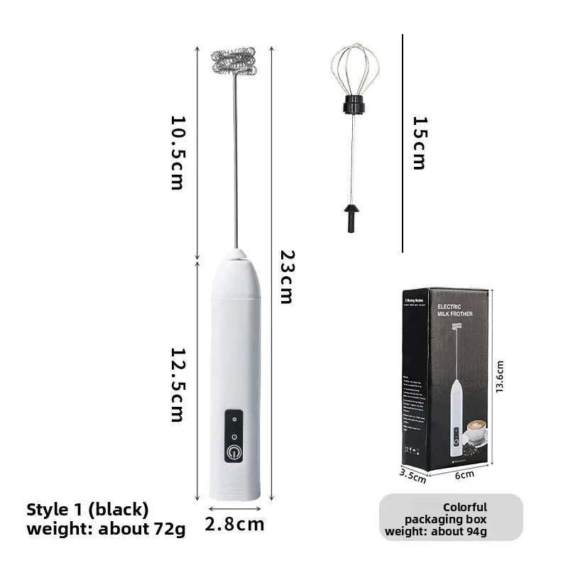 TINSOL USB Rechargeable Handheld Milk Frother, 3-Speed Coffee Milk Frother, Electric Mixer, Stainless Steel Cream Whisk