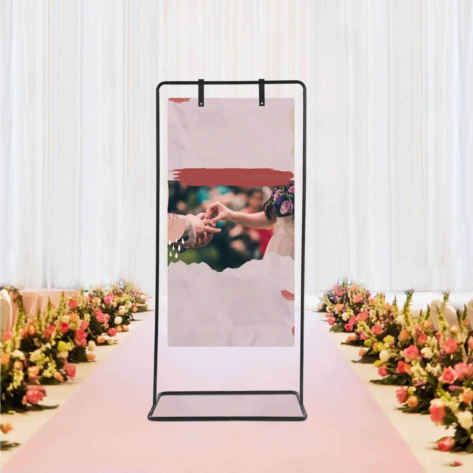 Wedding Sign Holder 175x80cm,Adjustable Display Stand for Wedding Sign Rectangular  Display Stand Wedding arch stand
