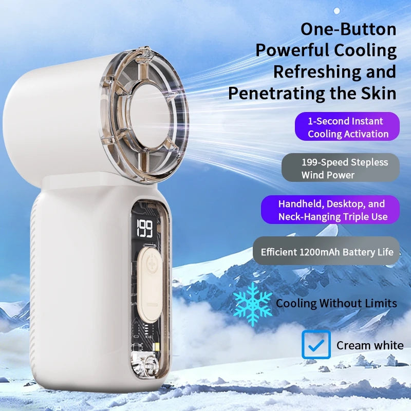 Best Selling Summer Mini Handheld Fan USB Rechargeable High Speed Powerful Wind Ultra Quiet Personal Cooling Fan with Digital