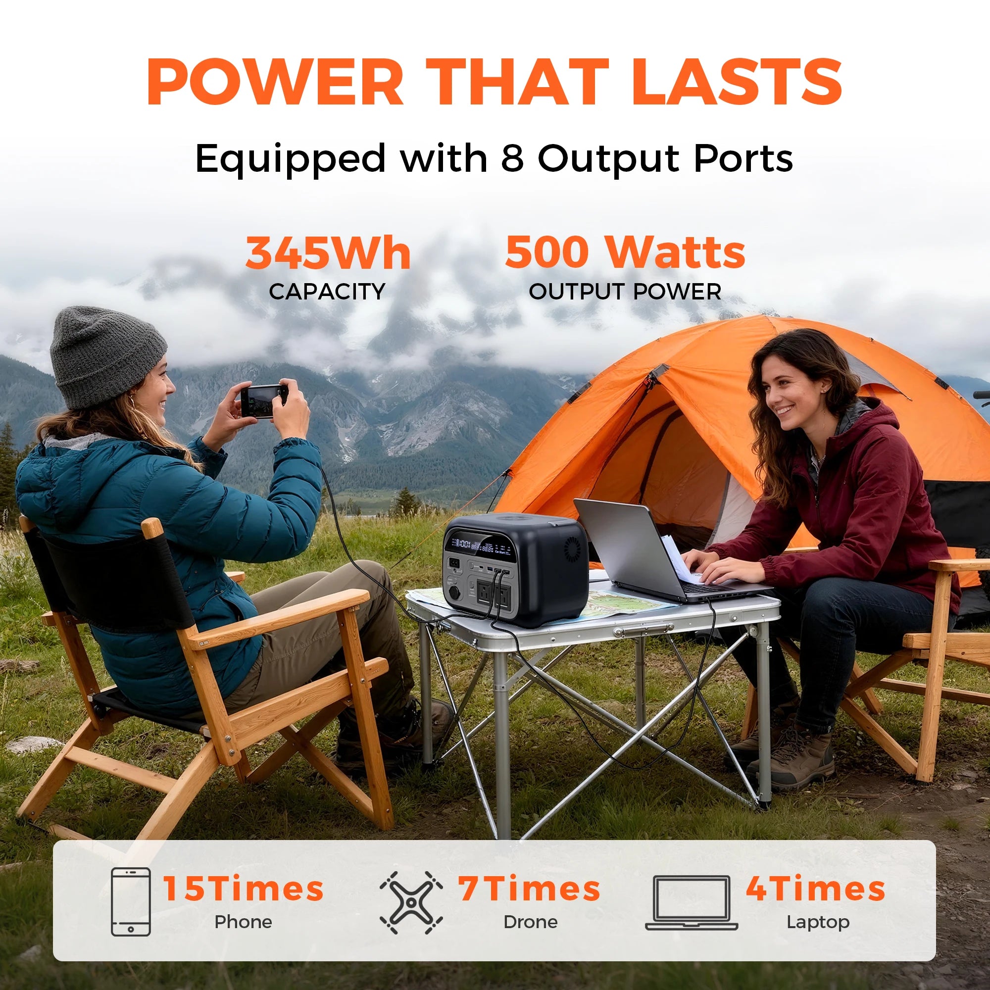 CTOLITY FACTORY AP400 500W 345wh PORTABLE POWER STATION 108000mAh LiFePo4 Battery Energy Storage Supply EMERGENCY POWER SUPPLY