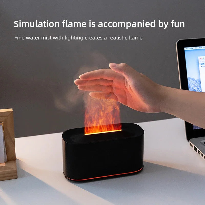 Flame Aromatherapy Machine Colorful Light Atomization Delicate Desktop Atmosphere Light Suitable for Office Bedroom Living Room