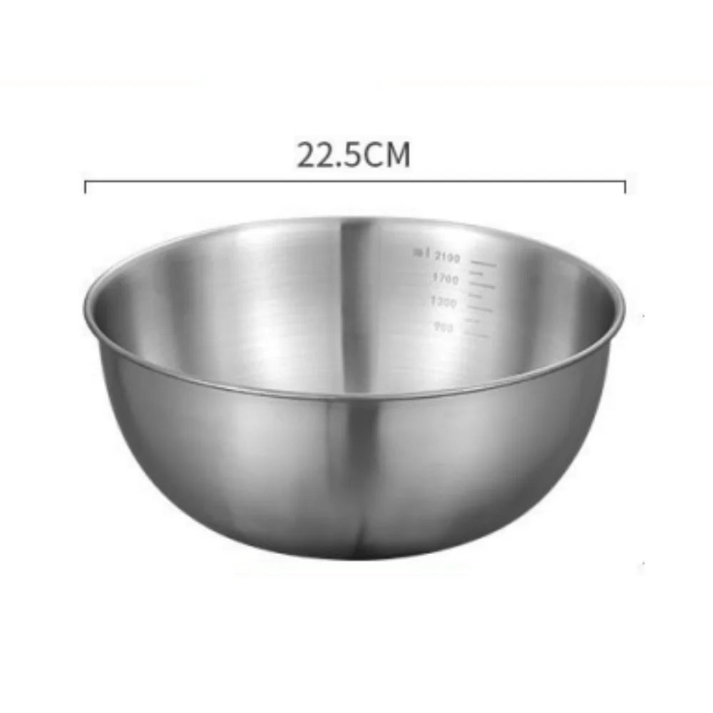 1-3 Stainless Steel Bowl Set with Scale for Cooking Baking Food Storage Large Capacity Mixing Bowls for Home Kitchen Essentials