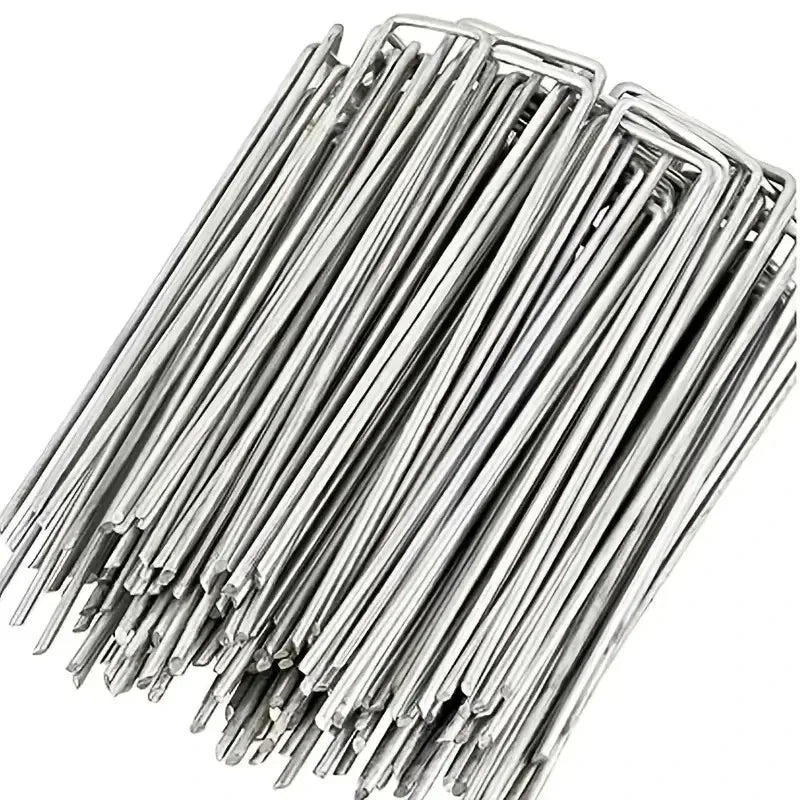 Garden Stakes Galvanized Landscape Staples,U-Type Turf Staples for Artificial Grass, Rust Proof Sod Pins Stakes Tent Peg Nails