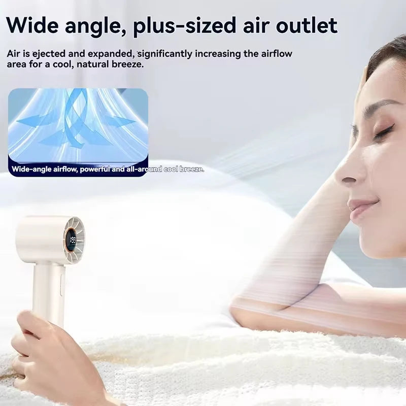 Hot New High Speed Folding Refrigeration Fan, Digital Display Mini Portable USB Charging Fan, High Wind Power Handheld Fan