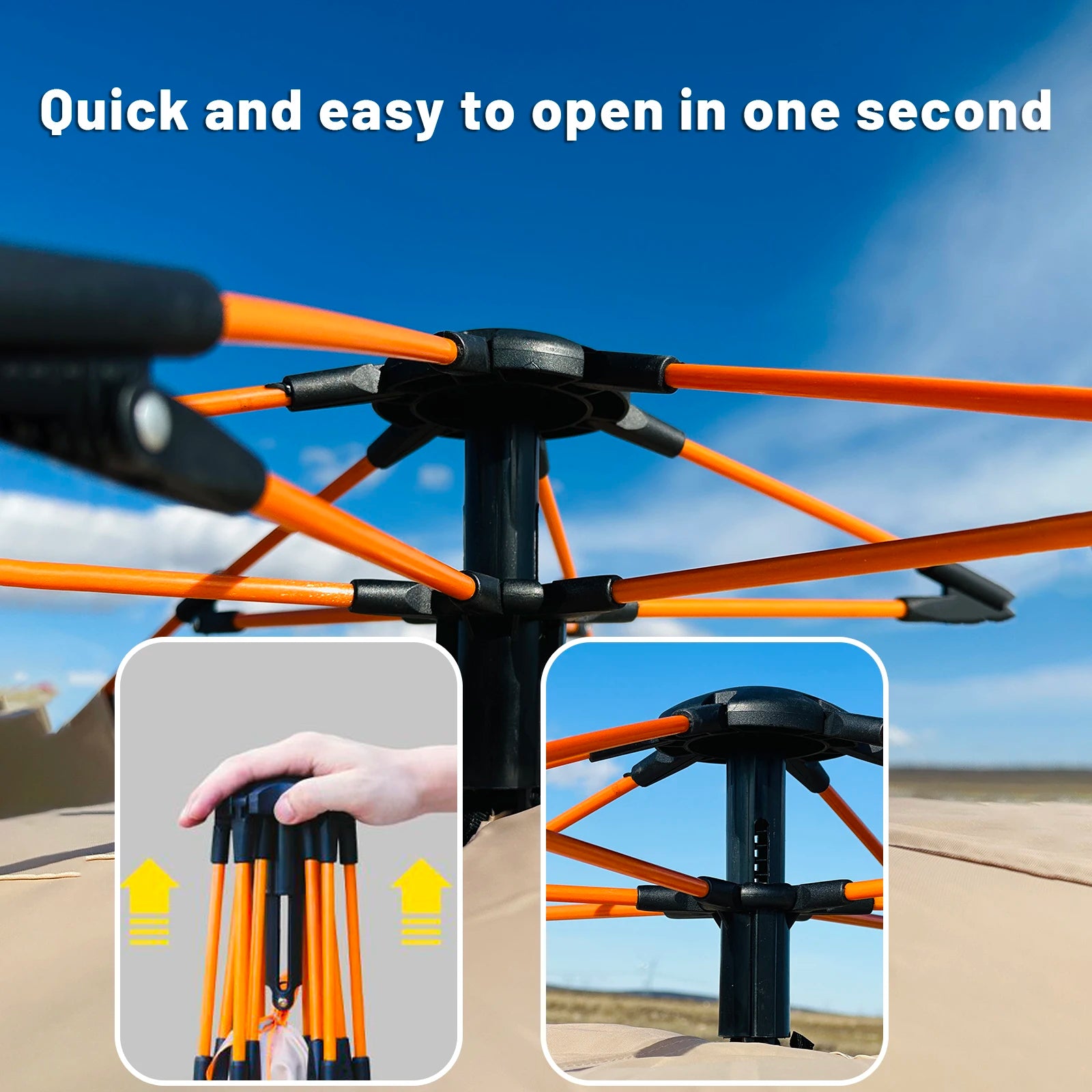 Pakicetus Instant Setup Pop-Up Tent, Waterproof Sun & Rain Protection for Camping Beach Fishing