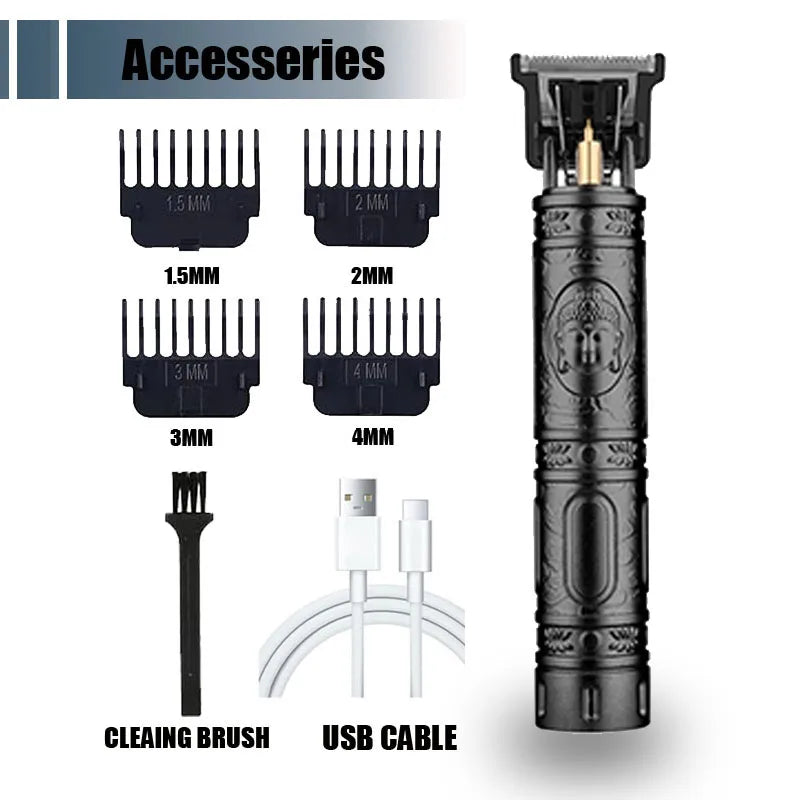 New！T9 Electric Hair Trimmer/Accessories | USB Professional Shaver | 0mm Bald Fade Cutting Machine Portable for Men Home Haircut