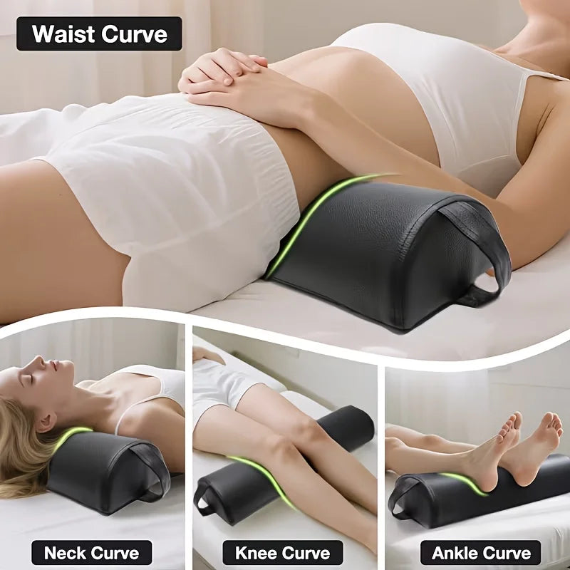 Semi-Circular Massage Table Support Cushion with Handles, Leg Positioning Pad for Massage Bed, Relief for Knee Neck Back