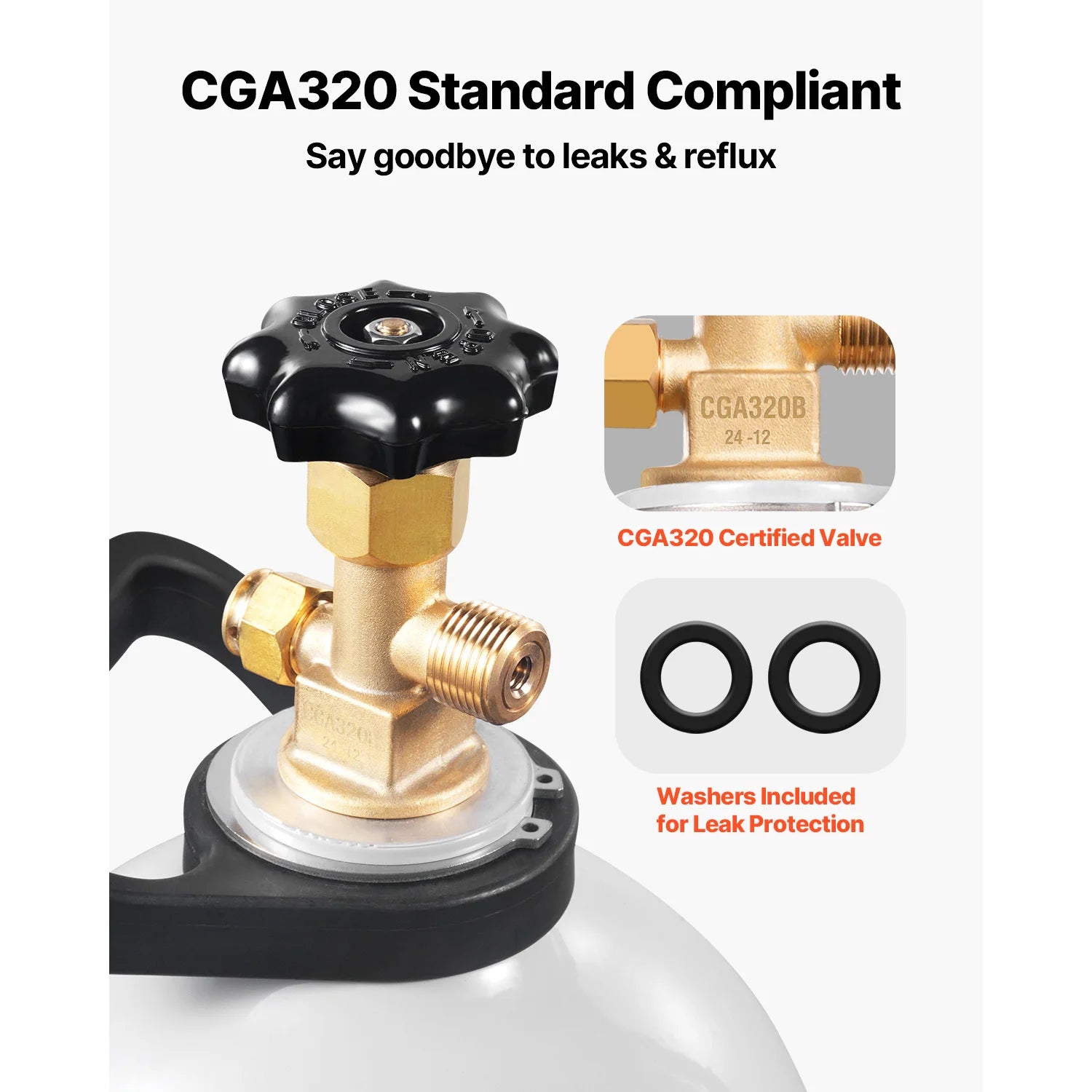 SucceBuy CO2 Tank 20 lbs New Aluminum Alloy Cylinder CO2 Air Tank with Light Spray Coating CGA320 Valve Purple Copper Siphon