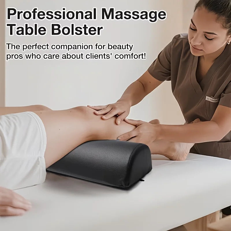 Semi-Circular Massage Table Support Cushion with Handles, Leg Positioning Pad for Massage Bed, Relief for Knee Neck Back