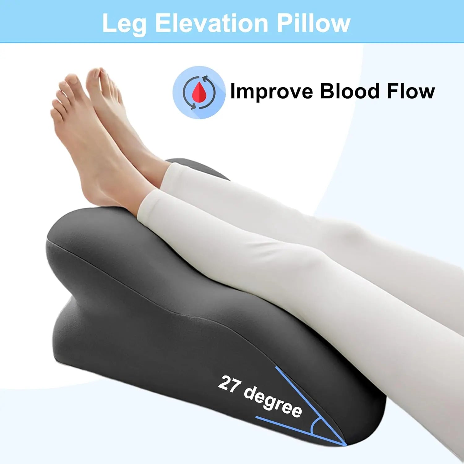 Memory Foam Wedge Prone Pillow for Adults, Ergonomic Support for Back Neck Leg & Acid Reflux Relief, Machine Washable Cover