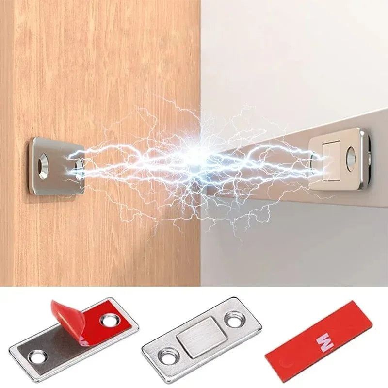 Ultra Thin Magnetic Cabinet Catches for Kitchen Closet - Strong Adhesive Drawer Magnet Lock Invisible Door Stopper