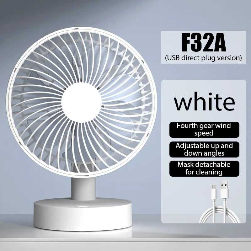 USB Small Electric Fan Home Dormitory Office Desktop High Wind Fan Portable Cooling Fan Table Air Circulators Fans Air Cooler