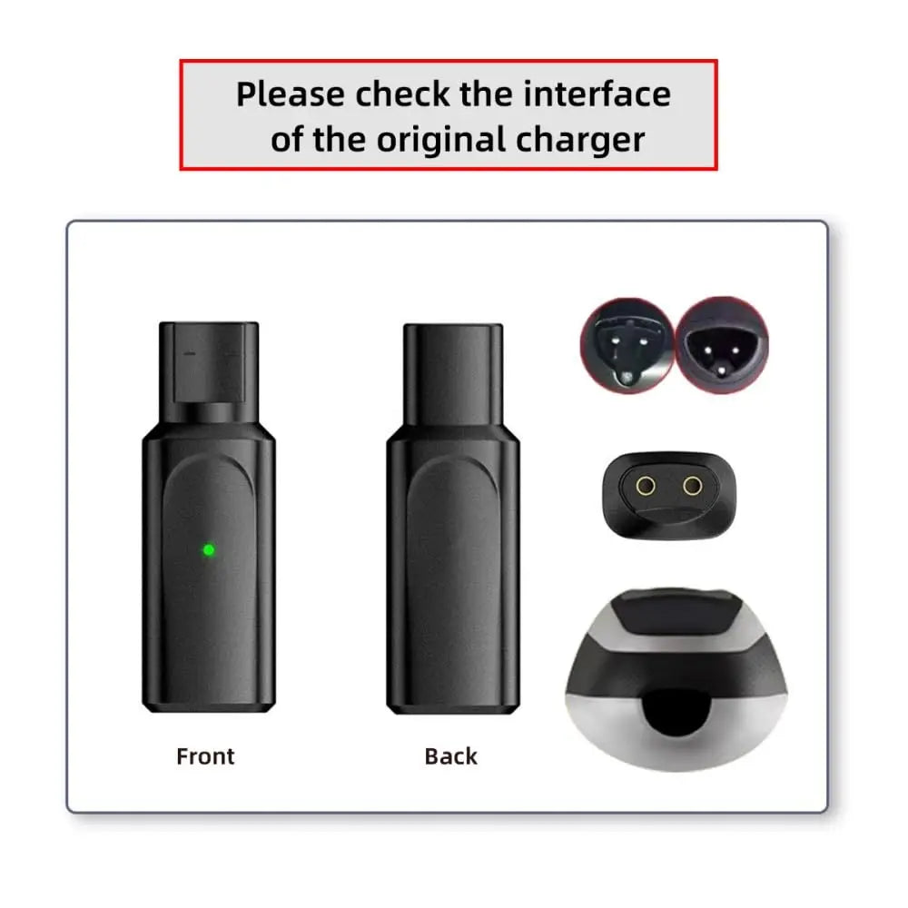 KVIFO 12V Type-C Shaver Adapter Charging Converter for Braun Series 3 5 7 9 Electric Shaver Machine with Charging Indicator