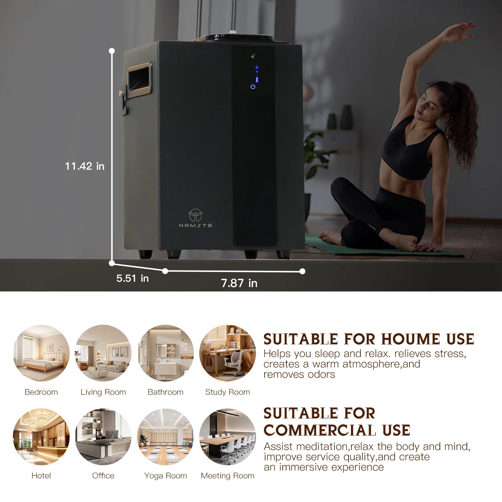 NAMSTE HVAC Essential Oil Aroma Diffuser Bluetooth Wifi Diffuser Aroma Professional Fragrance Scent Home Appliance Air Freshener