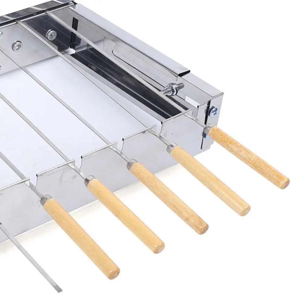 Kebab Automatic Rotating Rotisserie BBQ Grill Shish Kabob Skewers Set 10 Holes