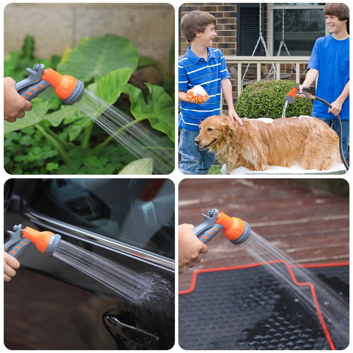 65ft/100ft Retractable Garden Hose Reel, 1/2" ID Automatic Rewind Water Hose, Wall Mounted Hose Reel with 9-Pattern Nozzle, Any Length Lock & 180° Swivel Bracket for  Yard, Car Wash, Gardening, Pet Wash, Deck