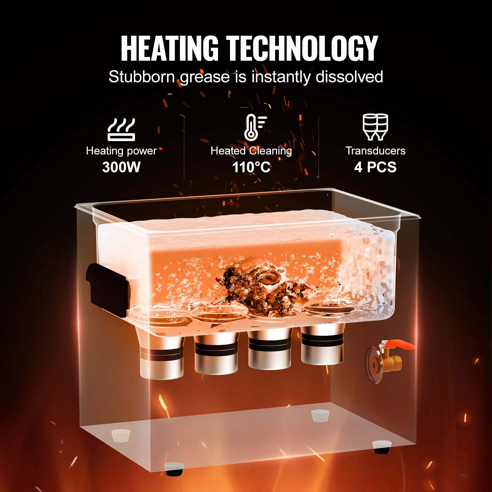SucceBuy 15L 30L Knob Ultrasonic Cleaner with Heater & Timer for Lab Tools Metal Parts Carburetor Brass Auto Parts Engine Parts