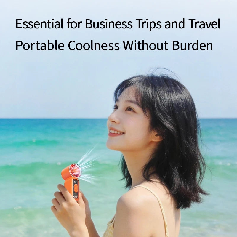 Best Selling Summer Mini Handheld Fan USB Rechargeable High Speed Powerful Wind Ultra Quiet Personal Cooling Fan with Digital