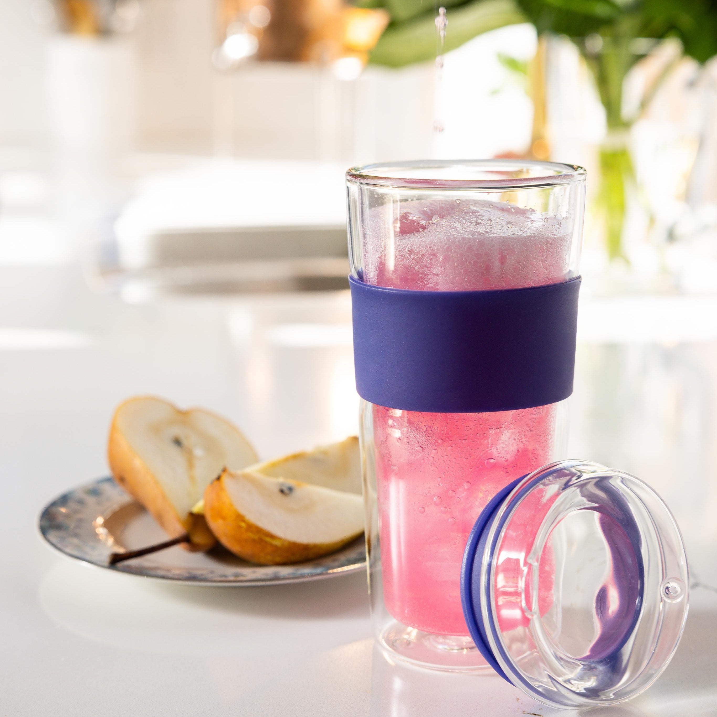 SipLux® Glass Travel Cup with Lid