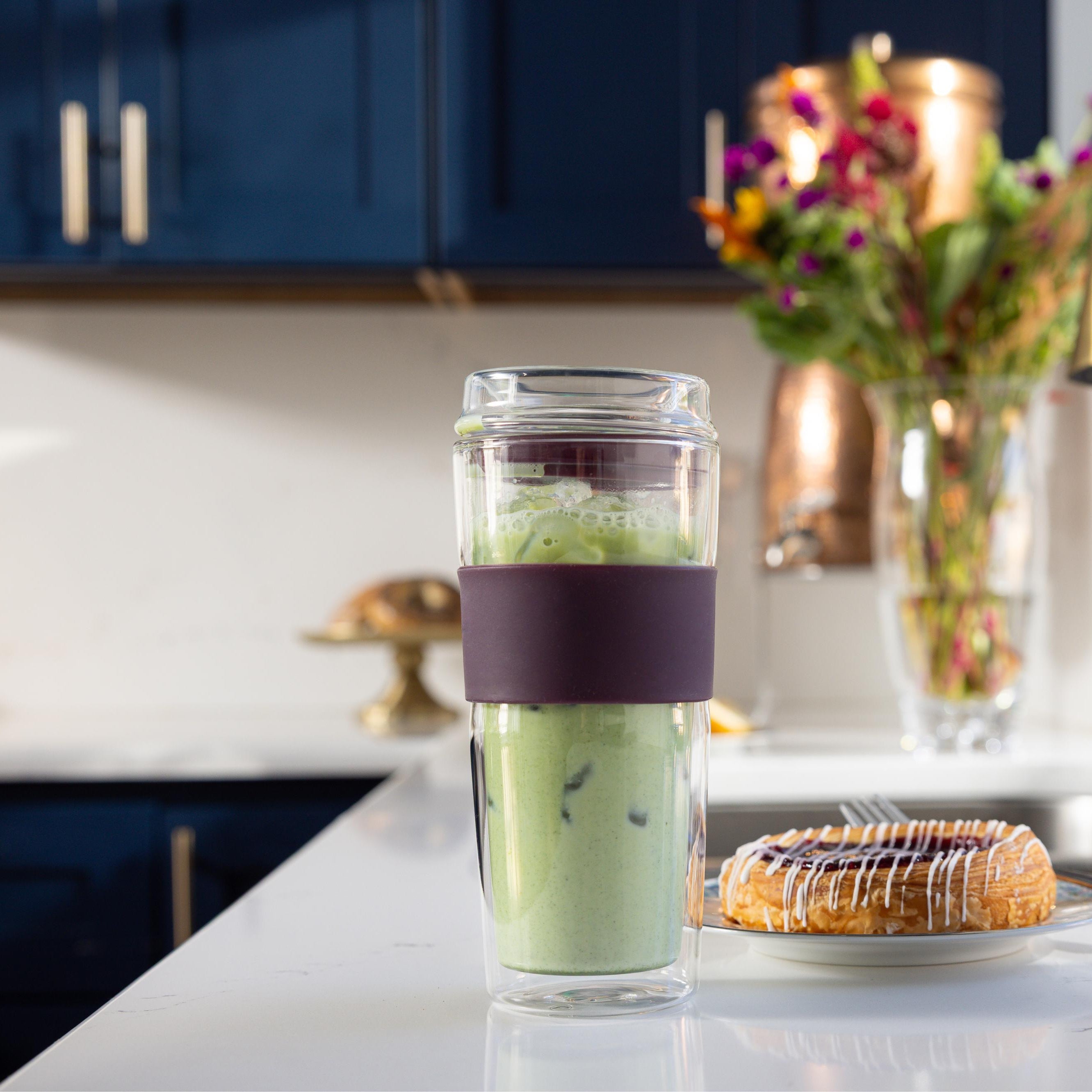 SipLux® Glass Travel Cup with Lid