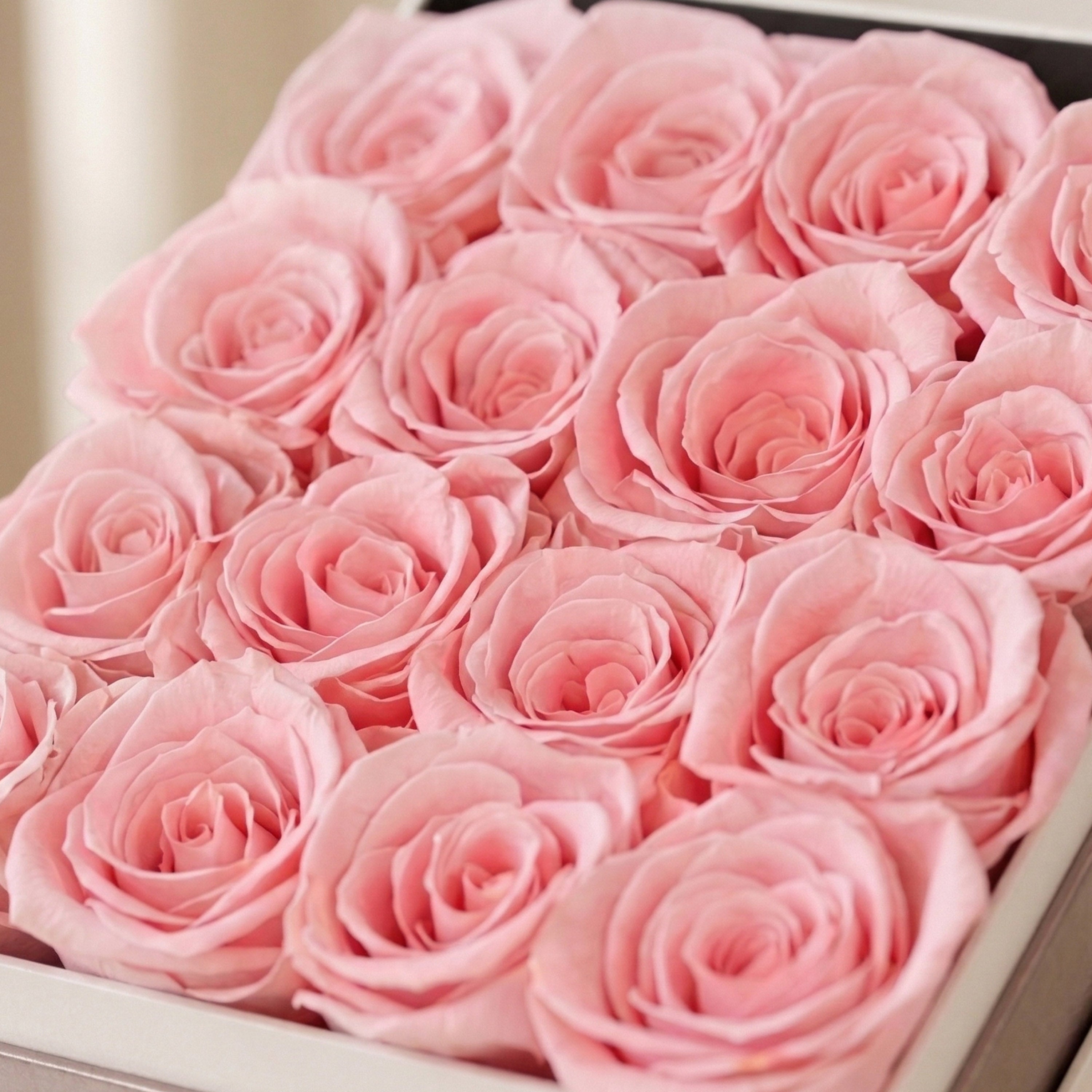 Square White Box | Light Pink Roses