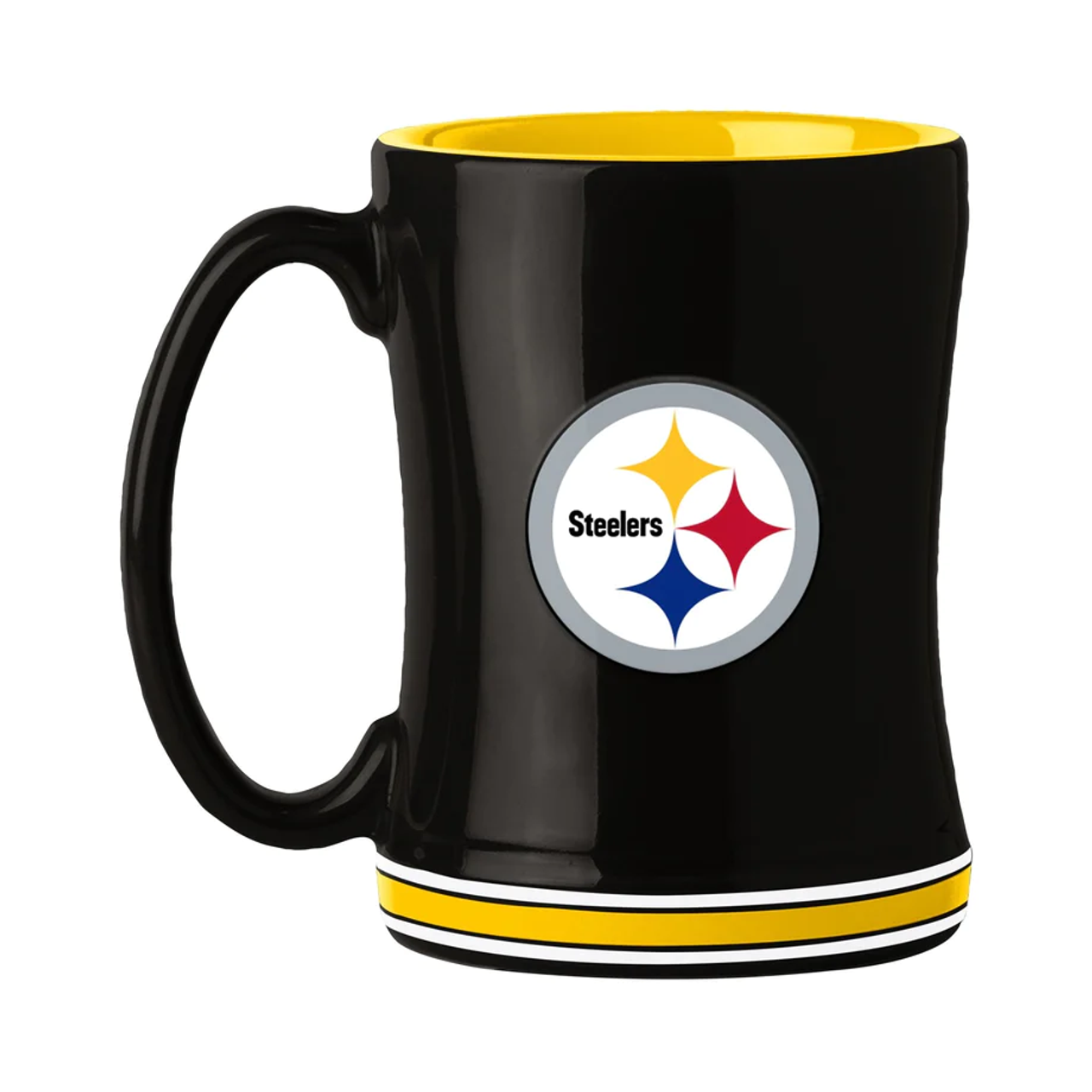 Pittsburgh Steelers Coffee Mug 14Oz Sculpted Relief Team Color