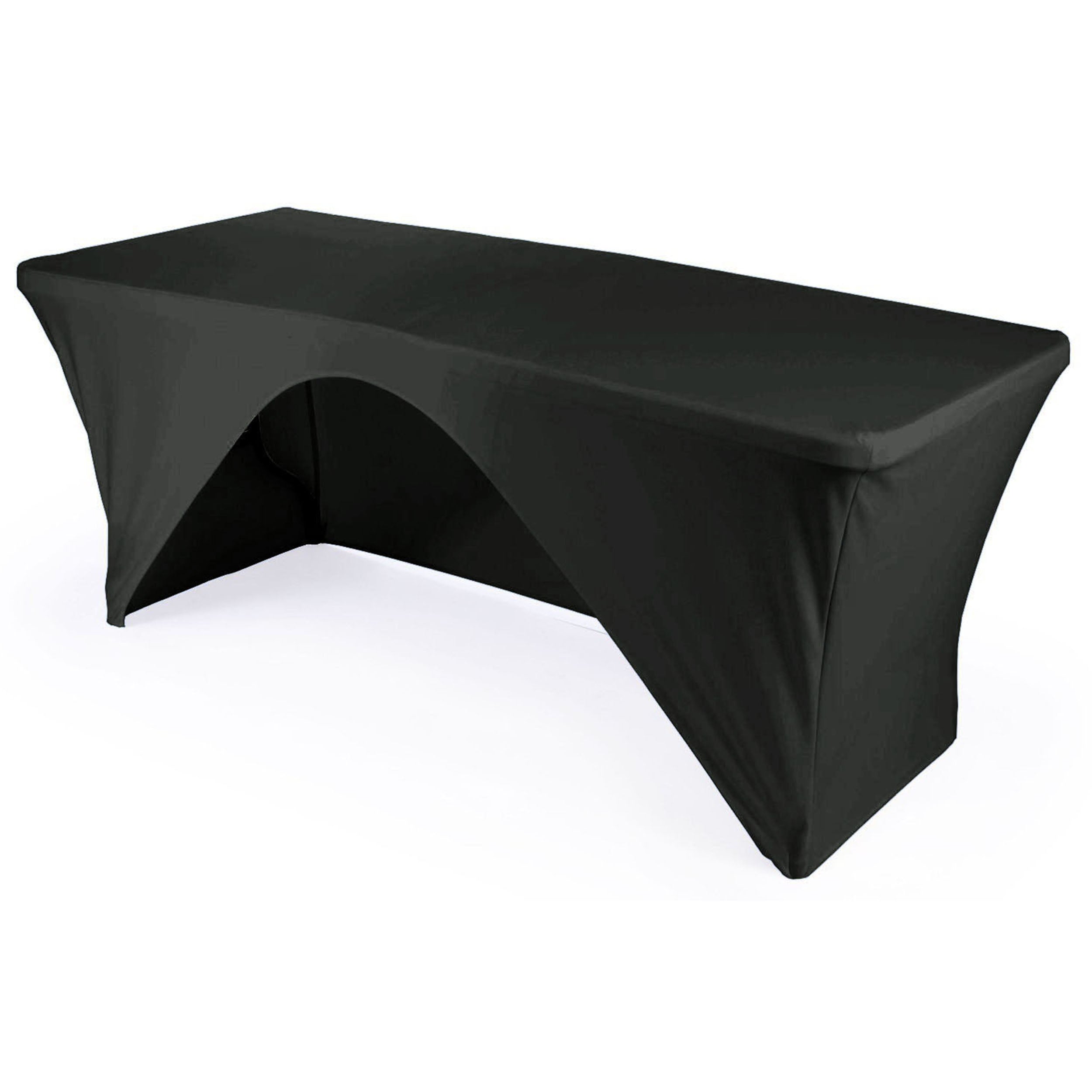 La Linen Rectangular Open Back Spandex Tablecloth, 72 By 30 By 30-Inch, Black
