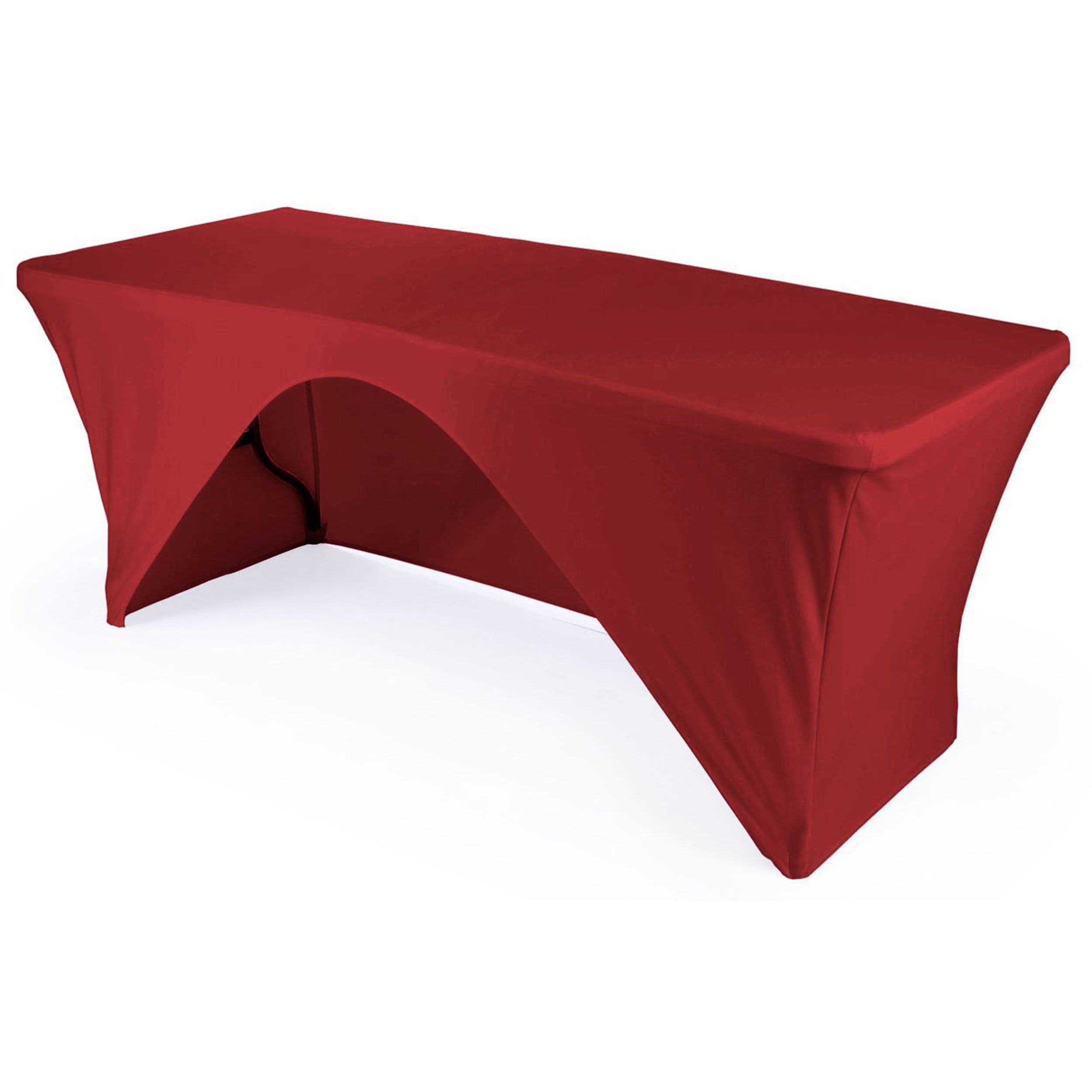 La Linen Rectangular Open Back Spandex Tablecloth, 72 By 30 By 30-Inch, Red