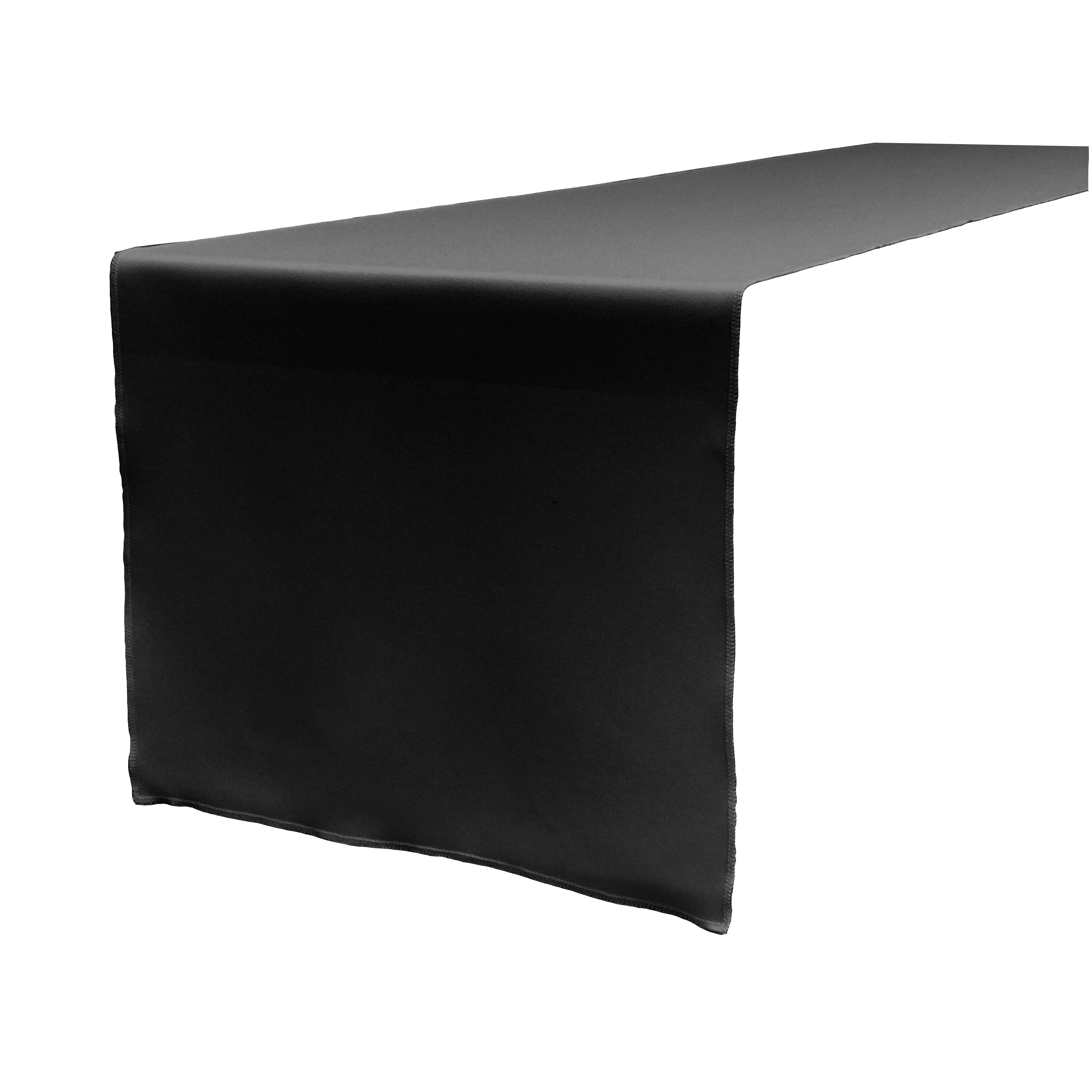 La Linen Polyester Poplin Table Runner 14  By 108-Inch, Black