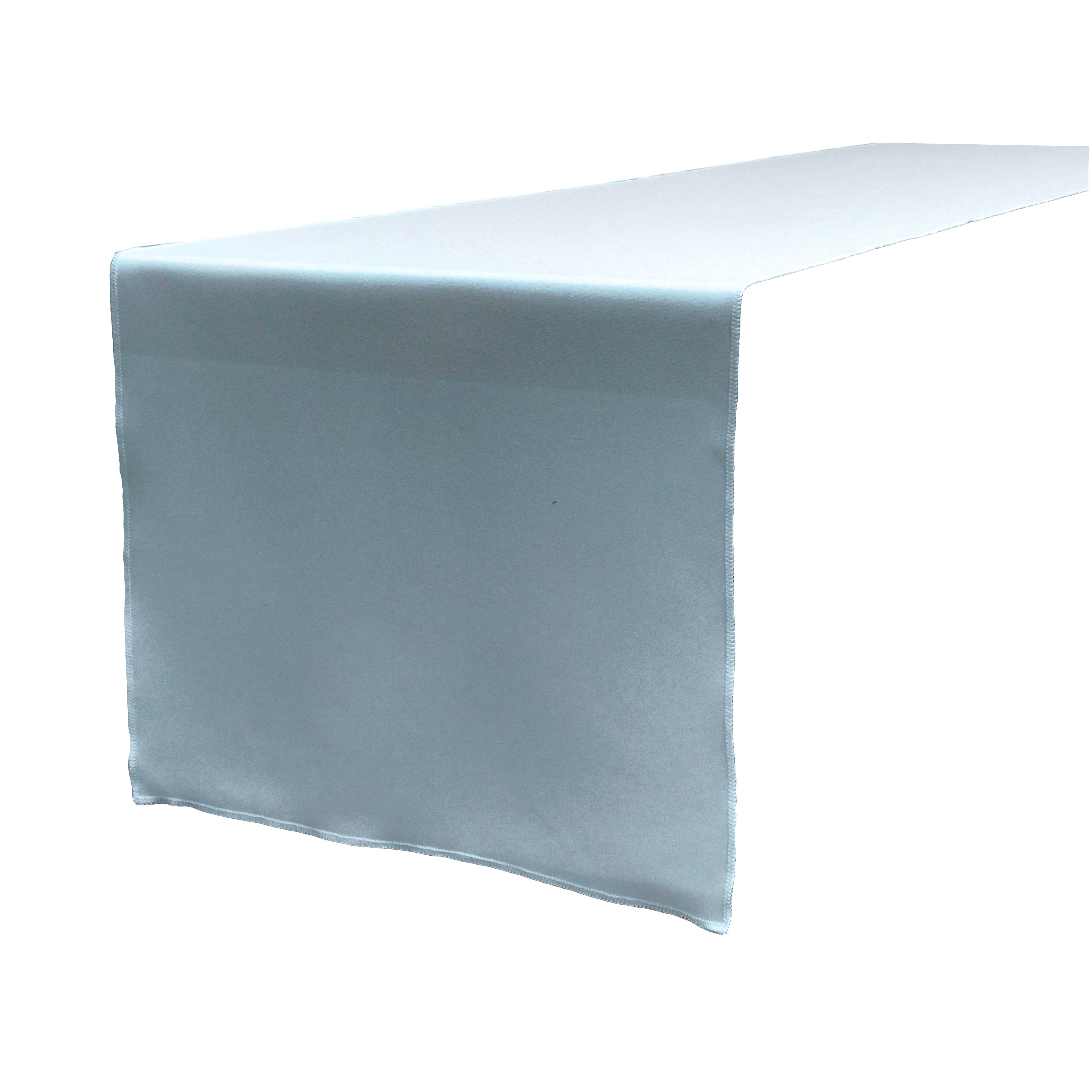 La Linen Polyester Poplin Table Runner 14  By 108-Inch, Light Blue