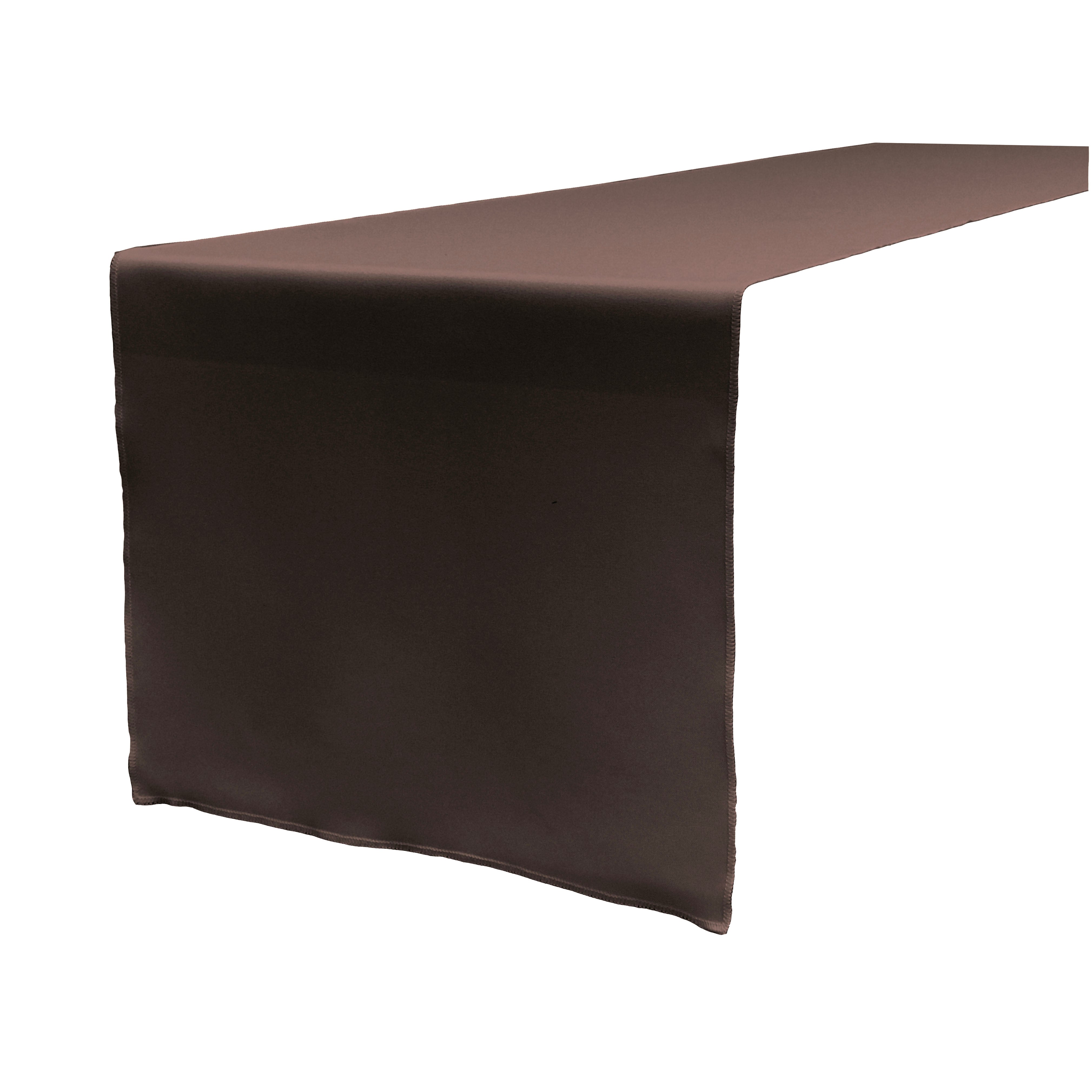 La Linen Polyester Poplin Table Runner 14  By 108-Inch, Brown