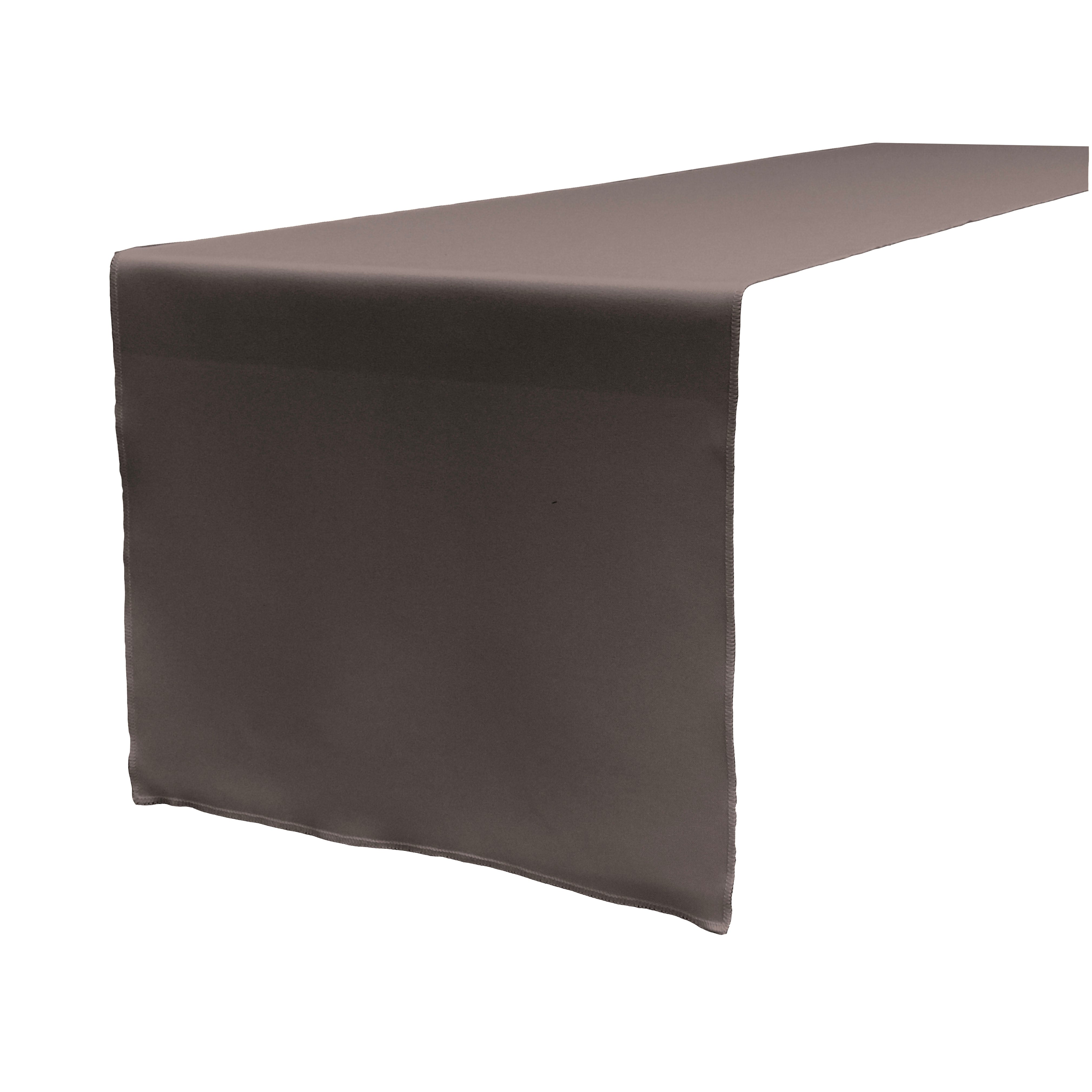 La Linen Polyester Poplin Table Runner 14  By 108-Inch, Charcoal