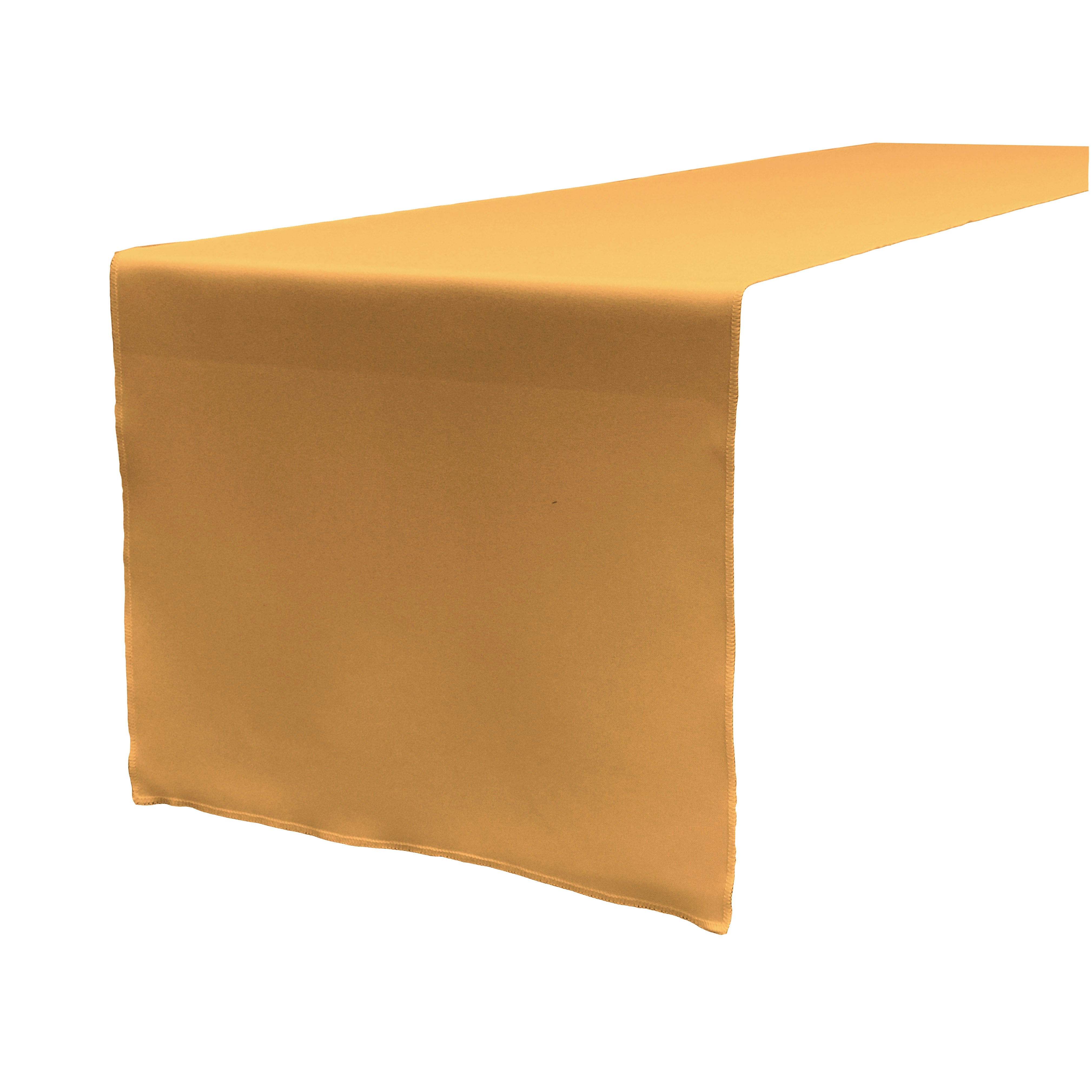 La Linen Polyester Poplin Table Runner 14  By 108-Inch, Gold