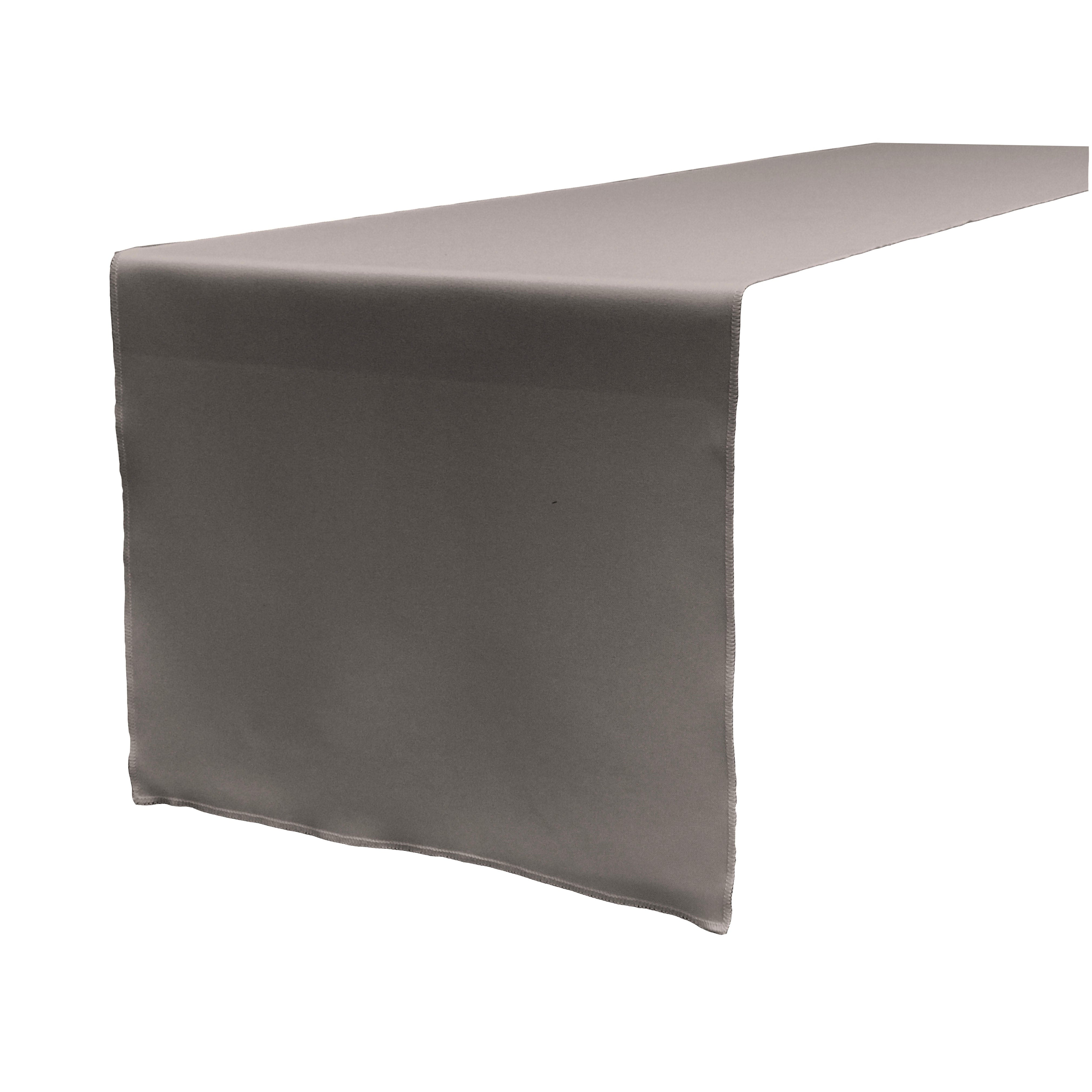 La Linen Polyester Poplin Table Runner 14  By 108-Inch, Dark Gray