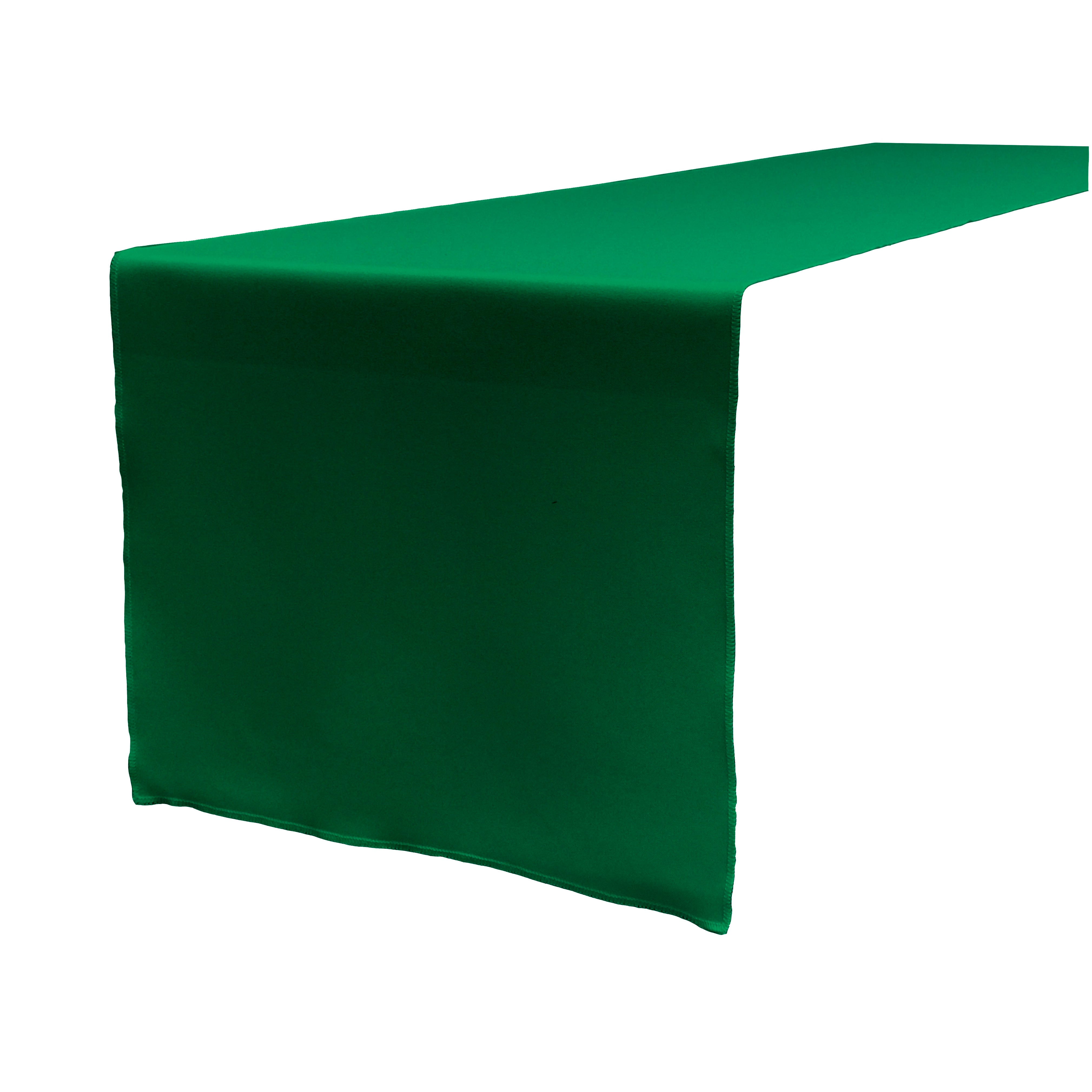 La Linen Polyester Poplin Table Runner 14  By 108-Inch, Emerald Green
