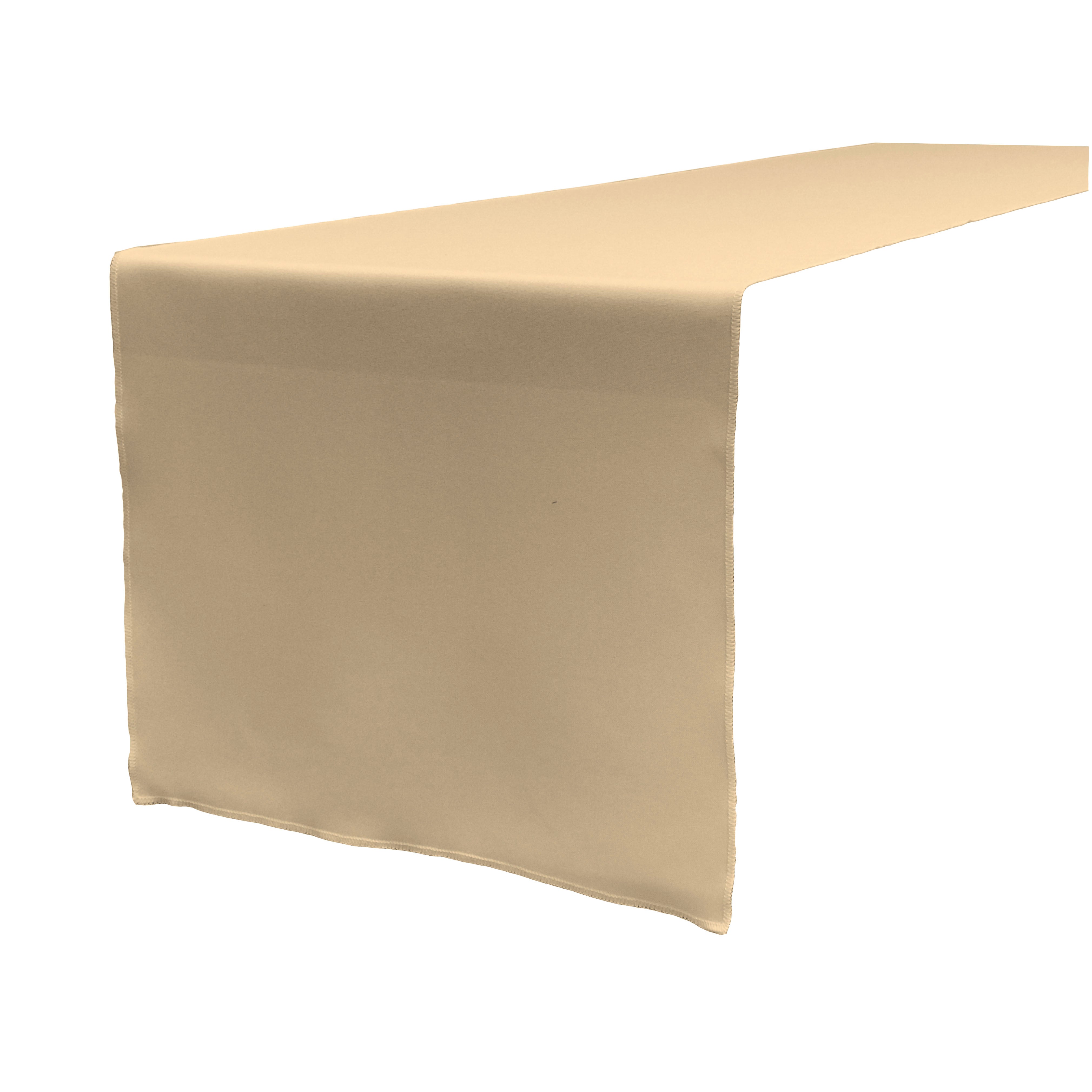 La Linen Polyester Poplin Table Runner 14  By 108-Inch, Khaki